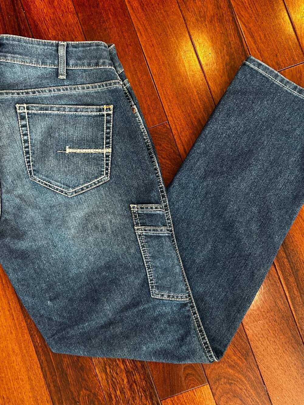 Ariat Rebar Riveter Jeans Womens 32R Mid Rise Straight Nightride Workwear - Picture 5 of 8